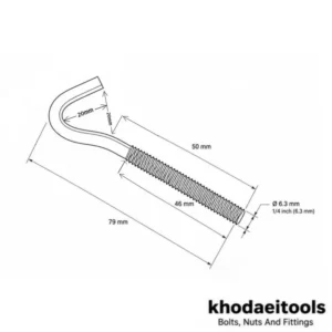 قلاب باز مهره خور سایز 1/4 اینچ (معادل 6/3 م.م)